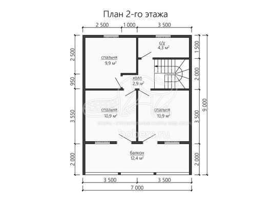 3d проект ДБ181 - планировка 2 этажа</div>