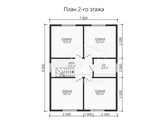 3d проект ДБ186 - планировка 2 этажа</div>