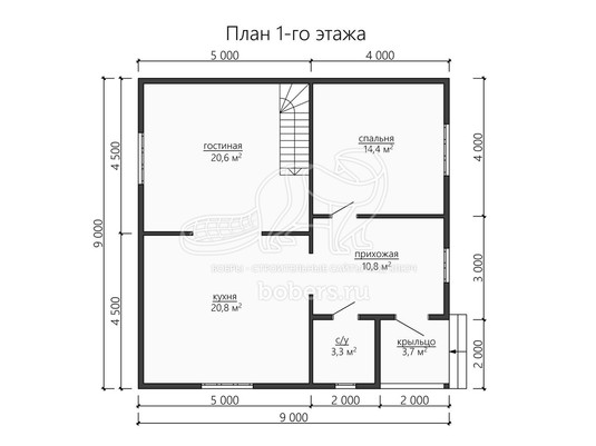 3d проект ДБ187 - планировка 1 этажа