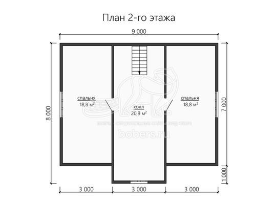 3d проект ДБ187 - планировка 2 этажа</div>