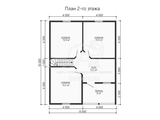 3d проект ДБ188 - планировка 2 этажа</div>