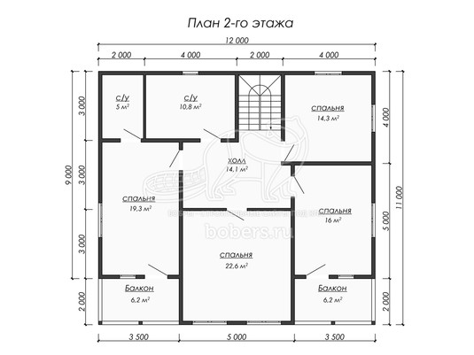 3d проект ДБ194 - планировка 2 этажа</div>
