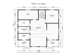 3d проект ДБ194 - планировка 1 этажа