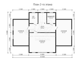 3d проект ДБ196 - планировка 2 этажа