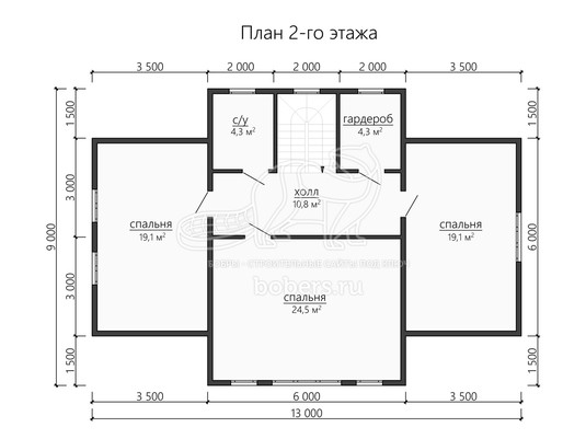 3d проект ДБ196 - планировка 2 этажа