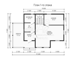 3d проект ДБ197 - планировка 1 этажа