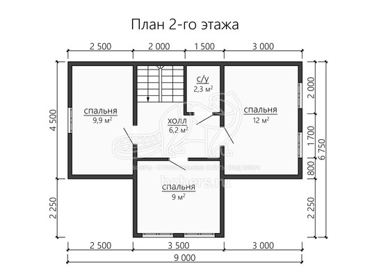 3d проект ДБ197 - планировка 2 этажа</div>