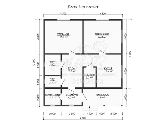3d проект ДБ202 - планировка 1 этажа</div>