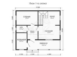 3d проект ДБ205 - планировка 1 этажа