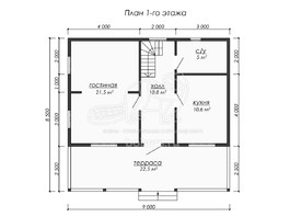 3d проект ДБ206 - планировка 1 этажа