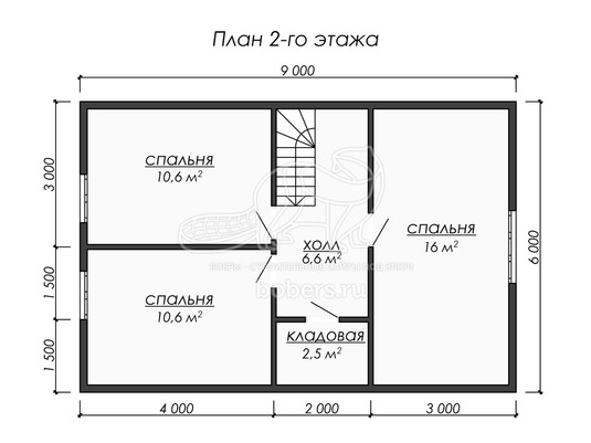 3d проект ДБ206 - планировка 2 этажа</div>