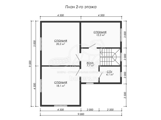3d проект ДБ207 - планировка 2 этажа