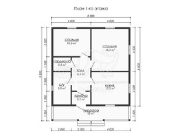 3d проект ДБ210 - планировка 1 этажа