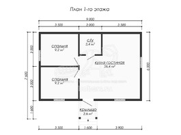 3d проект ДБ213 - планировка 1 этажа</div>