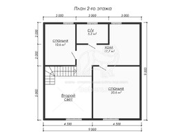 3d проект ДБ214 - планировка 2 этажа