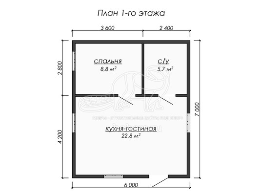 3d проект ДБ215 - планировка 1 этажа