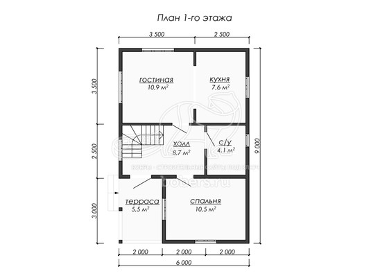 3d проект ДБ216 - планировка 1 этажа