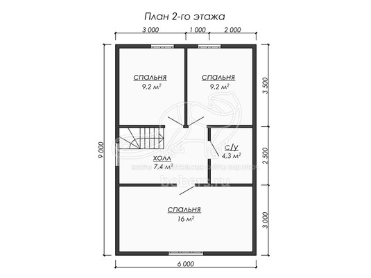 3d проект ДБ216 - планировка 2 этажа</div>