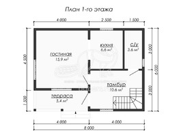 3d проект ДБ218 - планировка 1 этажа