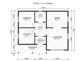 3d проект ДБ219 - планировка 1 этажа