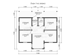 3d проект ДБ220 - планировка 1 этажа