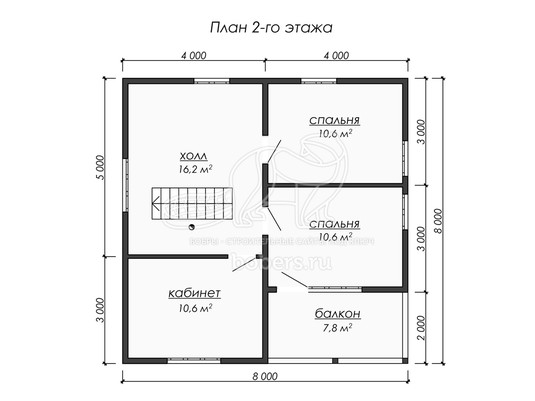 3d проект ДБ221 - планировка 2 этажа