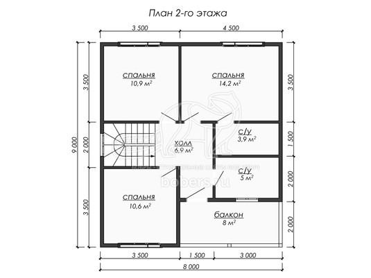 3d проект ДБ222 - планировка 2 этажа</div>