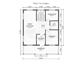 3d проект ДБ223 - планировка 1 этажа