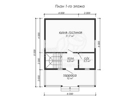 3d проект ДБ227 - планировка 1 этажа