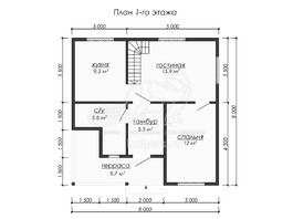 3d проект ДБ228 - планировка 1 этажа
