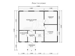 3d проект ДБ229 - планировка 1 этажа