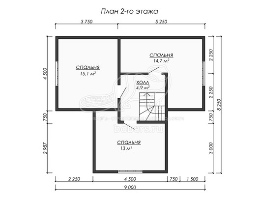 3d проект ДБ230 - планировка 2 этажа</div>