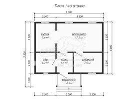 3d проект ДБ233 - планировка 1 этажа