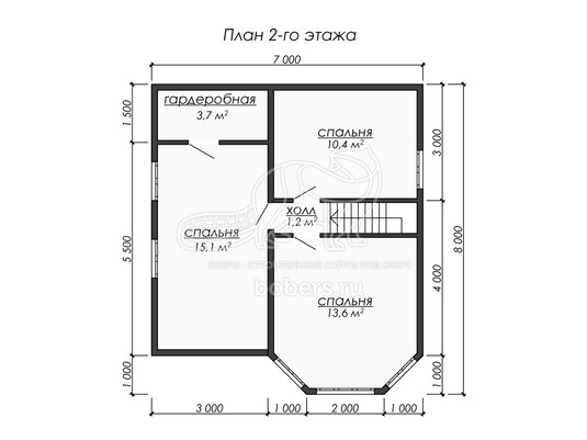 3d проект ДБ234 - планировка 2 этажа</div>