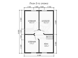 3d проект ДБ235 - планировка 2 этажа