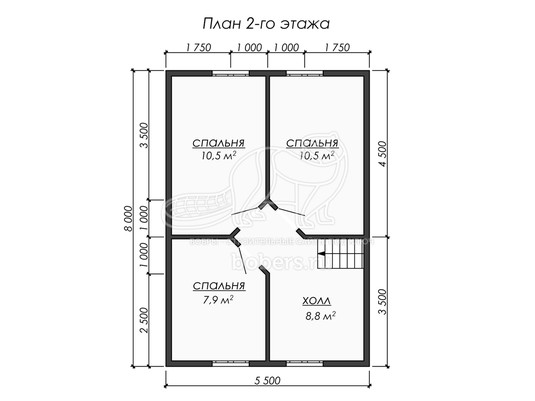 3d проект ДБ235 - планировка 2 этажа