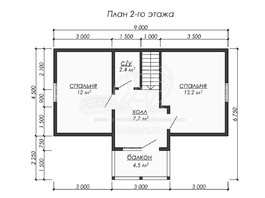 3d проект ДБ236 - планировка 2 этажа