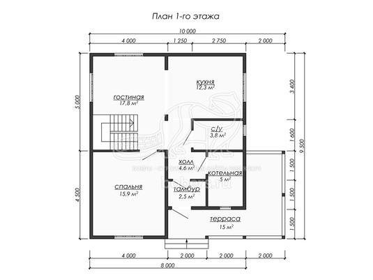 3d проект ДБ239 - планировка 1 этажа