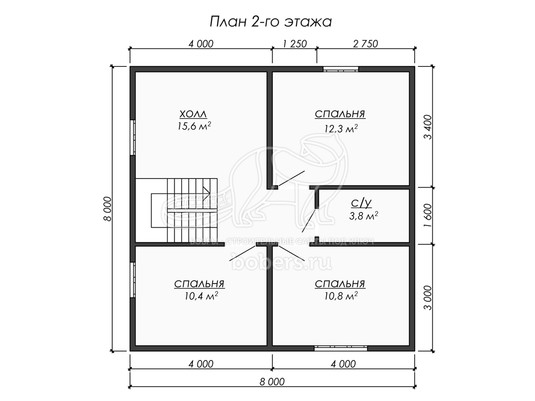 3d проект ДБ239 - планировка 2 этажа</div>