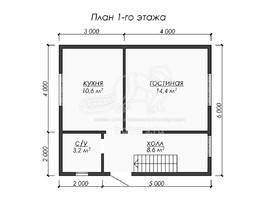 3d проект ДБ246 - планировка 1 этажа