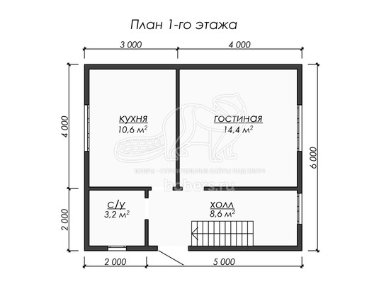 3d проект ДБ246 - планировка 1 этажа