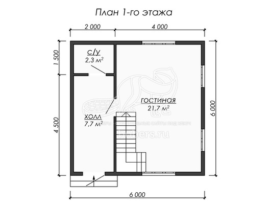 3d проект ДБ247 - планировка 1 этажа