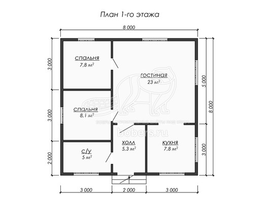 3d проект ДБ249 - планировка 1 этажа</div>