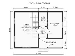 3d проект ДБ250 - планировка 1 этажа