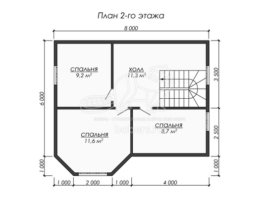 3d проект ДБ251 - планировка 2 этажа