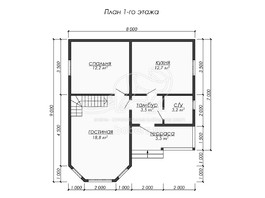 3d проект ДБ253 - планировка 1 этажа
