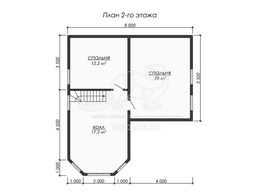 3d проект ДБ253 - планировка 2 этажа