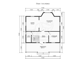 3d проект ДБ254 - планировка 1 этажа