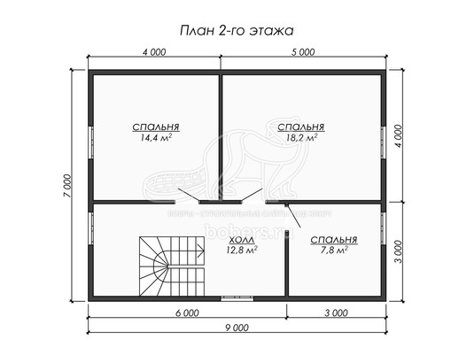3d проект ДБ254 - планировка 2 этажа</div>