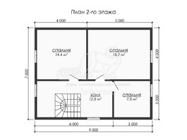 3d проект ДБ254 - планировка 2 этажа